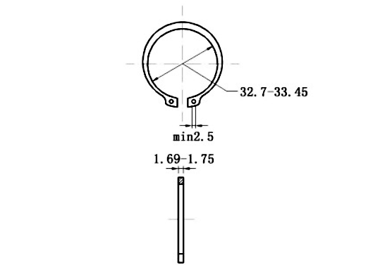 Phe Gài Trục Thép 65Mn DIN471 D36x1.75