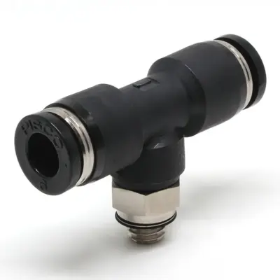 Đầu Nối Nhanh Khí Nén Chữ T Phi 6mm Ren Ngoài M6 Pisco PB6-M6