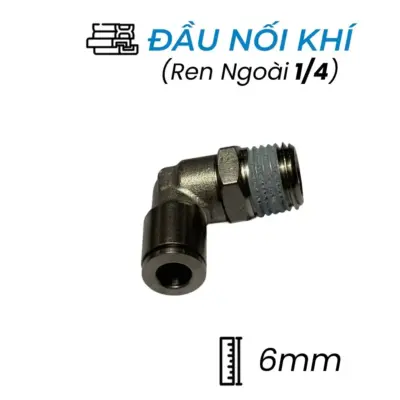 Đầu Nối Nhanh Khí Nén Đồng Cong Ø6mm – Ren Ngoài 1/4″ CDC BPL 06R02