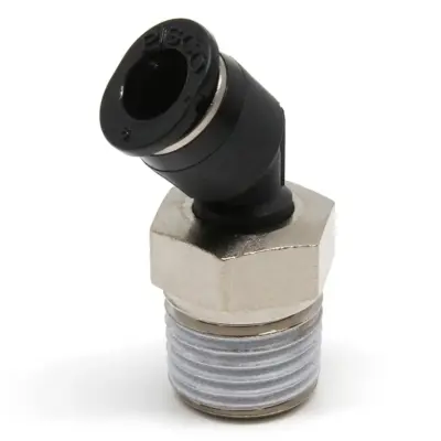Đầu Nối Nhanh Khí Nén Dạng Cong 45° Ren Ngoài Pisco PLH6-02M