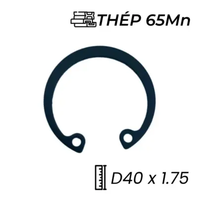 Phe Gài Lỗ Thép 65Mn DIN472 D40x1.75 (5Cái/Bịch)