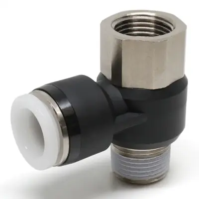 Đầu Nối Nhanh Khí Nén Cong 90° Đầu Lục Giác Trụ Ren Đực Cái Pisco PHF1/2-03