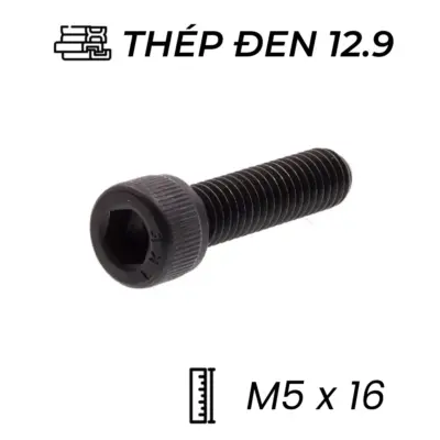 Lục Giác Chìm Đầu Trụ Thép Đen 12.9 DIN912 M5x16
