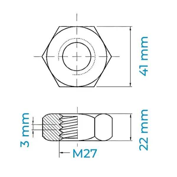 Tán Inox 304 DIN934 M27