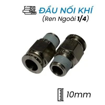 Đầu Nối Nhanh Khí Nén Đồng Ø10mm – Ren Ngoài 1/4″ CDC BPC 10R02