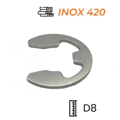 Phe Gài Trục Chữ E Inox 420 D8