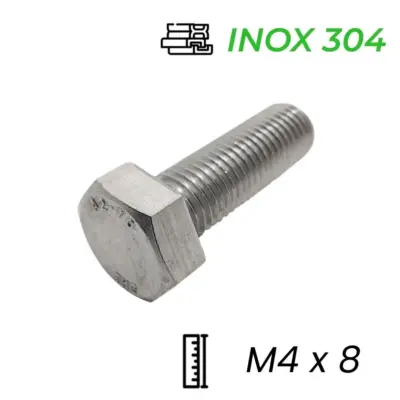 Bulong Inox 304 DIN933 M4x8