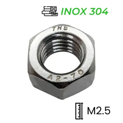Tán Inox 304 DIN934 M2.5