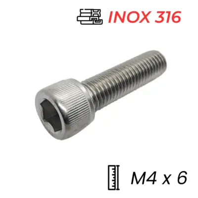 Lục Giác Chìm Đầu Trụ Inox 316 DIN912 M4x6