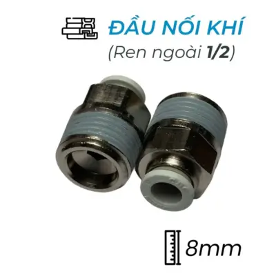 Đầu Nối Nhanh Khí Nén Ø8mm – Ren Ngoài 1/2″ CDC MPC 0804N-W (Màu Trắng)