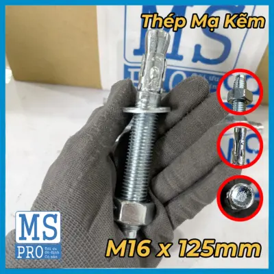 Tắc Kê Nở 3 Cánh Thép Mạ Kẽm M16x125