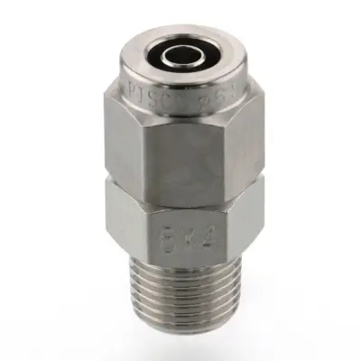 Đầu Ngạnh Nối Ống Có Đai Ốc Xiết Dạng Thẳng Thân Lục Giác Ren Ngoài Pisco NSC0640-01-TP