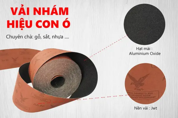 Nhám Cuộn Con Ó HAWK 4"x45m Độ Nhám 240