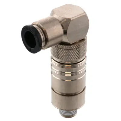 Bộ Đầu Ngạnh Nối Ống Dẫn Điều Khiển Nhiệt Độ Khuôn Đúc Dạng Cong 90°, Có Van Tự Ngắt Pisco ASL10-801