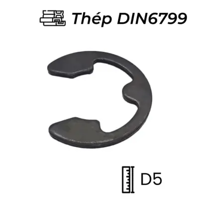 Phe Gài Trục Chữ E Thép DIN6799 D5 (10Cái/Bịch)