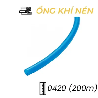 Dây Hơi Khí Nén PU Phi 4 Màu Xanh Trong OD4 x ID2 mm CDC PU 0420 (200m)