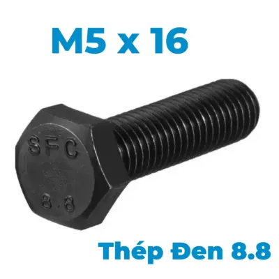 Bulong Thép Đen 8.8 DIN933 M5x16