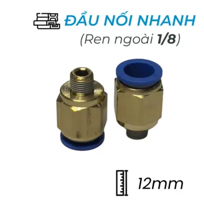 Đầu Nối Nhanh Khí Nén Ø12mm – Ren Ngoài 1/8″ CDC MPC 1201 (Màu Xanh)