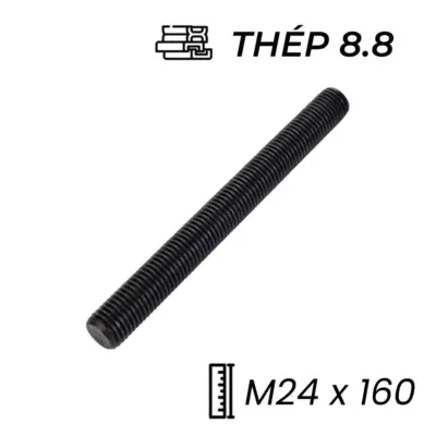 Guzong Thép Đen 8.8 M24x160