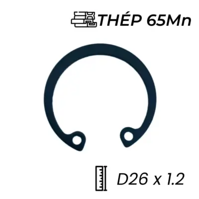 Phe Gài Lỗ Thép 65Mn DIN472 D26x1.2 (10Cái/Bịch)