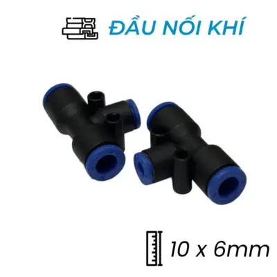 Đầu Nối Nhanh Khí Nén Chữ T Ø10x6mm CDC MPGT 1006 (Màu Đen)