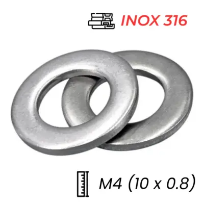 Lông Đền Phẳng Inox 316 JIS M4 (10×0.8)