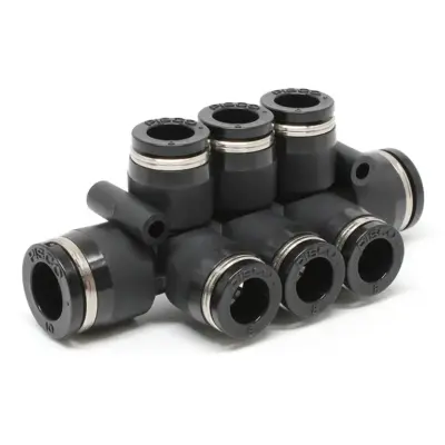 Đầu Nối Nhanh Khí Nén Chữ T 8 Ngã Dạng Nối Giảm Pisco PKVG10-8W-C