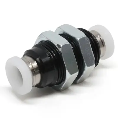 Đầu Nối Nhanh Khí Nén Dạng Thẳng Ren Ngoài Lắp Kẹp Vách Pisco PM1/4