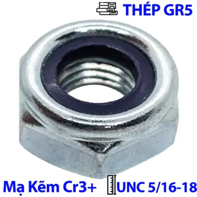 Tán Keo Thép Mạ Kẽm Trắng Cr3+ GR 5 UNC 5/16-18 (NE)