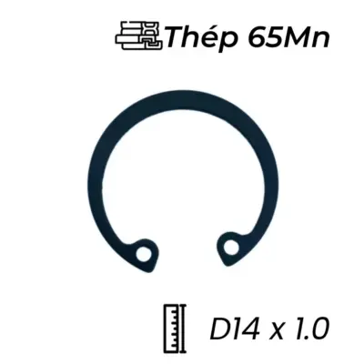 Phe Gài Lỗ Thép 65Mn DIN472 D14x1.0 (50Cái/Bịch)