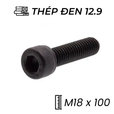Lục Giác Chìm Đầu Trụ Thép Đen 12.9 DIN912 M18x100