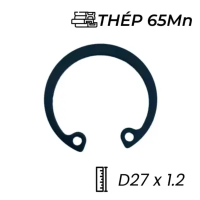 Phe Gài Lỗ Thép 65Mn DIN472 D27x1.2 (10Cái/Bịch)