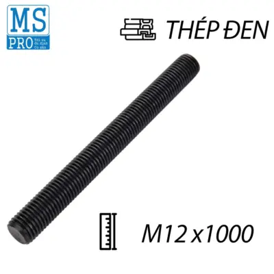Ty Ren Thép Đen 8.8 M12x1000