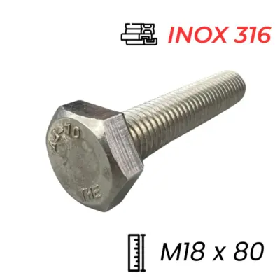 Bulong Inox 316 DIN933 M18x80