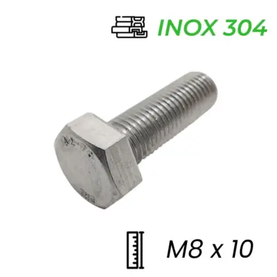 Bulong Inox 304 DIN933 M8x10