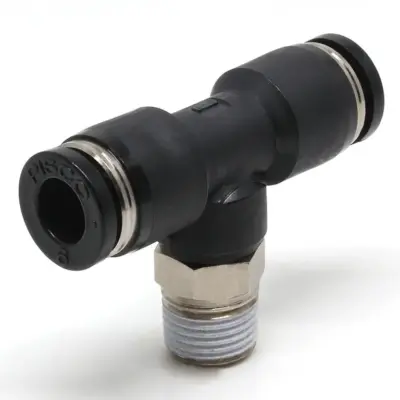 Đầu Nối Nhanh Khí Nén Chữ T Phi 6mm Ren Ngoài R1/8 Pisco PB6-01
