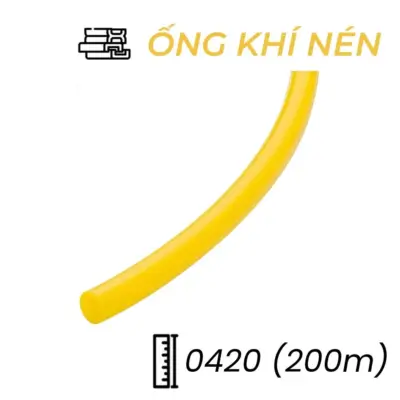 Dây Hơi Khí Nén PU Phi 4 Màu Vàng OD4 x ID2 mm CDC PU 0420 (200m)