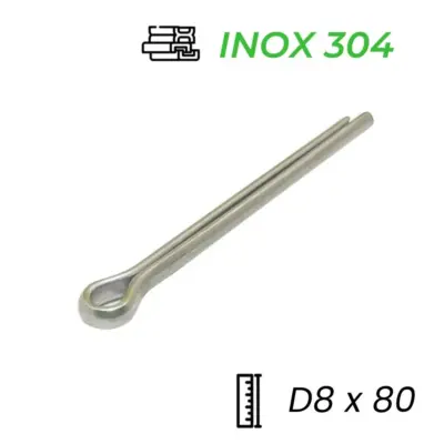 Chốt Chẻ Inox 304 (Chốt Bi) GB91 D8x80mm