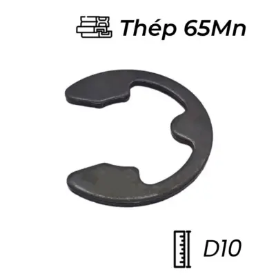 Phe Gài Trục Chữ E Thép DIN6799 D10 (5Cái/Bịch)