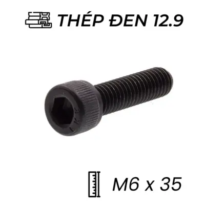Lục Giác Chìm Đầu Trụ Thép Đen 12.9 DIN912 M6x35