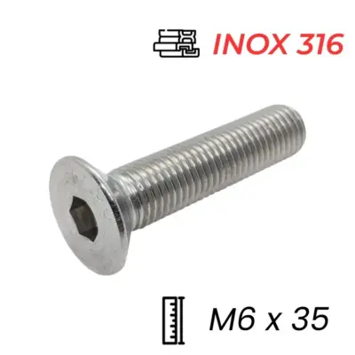Lục Giác Chìm Col Inox 316 DIN7991 M6x35
