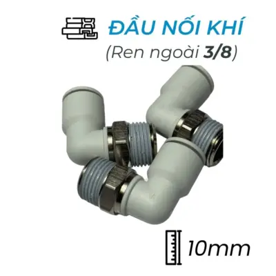 Đầu Nối Nhanh Khí Nén Cong Ø10mm – Ren Ngoài 3/8″ CDC MPL 1003N-W (Màu Trắng)