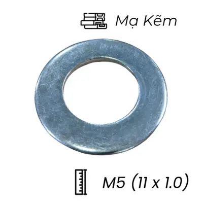 Lông Đền Phẳng Thép Mạ Kẽm M5 (11×1.0)