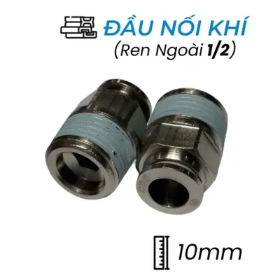Đầu Nối Nhanh Khí Nén Đồng Ø10mm – Ren Ngoài 1/2″ CDC BPC 10R04