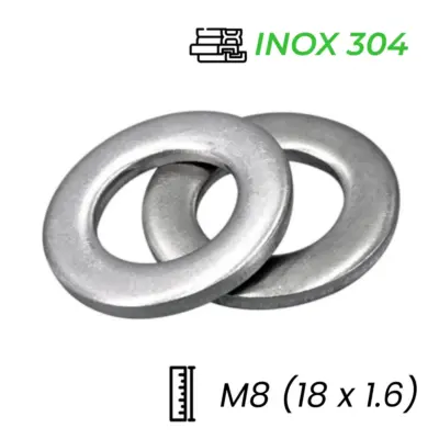 Lông Đền Phẳng Inox 304 JIS M8 (18×1.6)