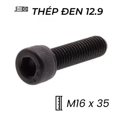 Lục Giác Chìm Đầu Trụ Thép Đen 12.9 DIN912 M16x35