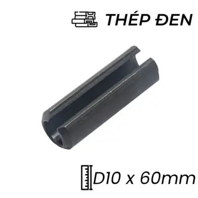 Chốt Ống DIN1481 Thép 65Mn Đen D10x60mm (10Cái/Bịch)