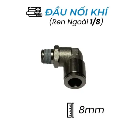 Đầu Nối Nhanh Khí Nén Đồng Cong Ø8mm – Ren Ngoài 1/8″ CDC BPL 08R01