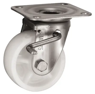 Bánh Xe Nylon Càng Inox Xoay Có Phanh D75 UKAI PJAB-75