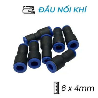 Đầu Nối Nhanh Khí Nén Giảm Ø6x4mm CDC MPG 0604 (Màu Đen)